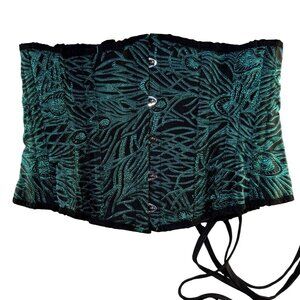 Emerald Green Peacock Pattern Corset